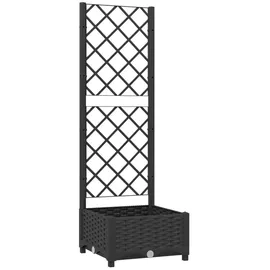 vidaXL Pflanzkübel mit Spalier 40 x 40 x 121,5 cm Schwarz