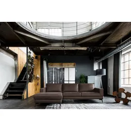 KAWOLA Sofa BLOOM Recamiere links Leder dunkelbraun