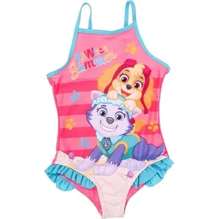 UNITED LABELS Paw Patrol Badeanzug mit Rüschen für Mädchen - Skye & Everest Pawfect Summer Schwimmanzug Kinder (DE/NL/SE/PL, Numerisch, 98, 104, Regular, Rosa/Blau) - 98-104