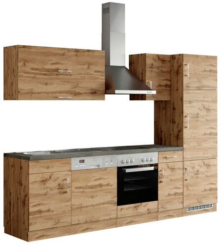 Küchenzeile Porto 270 cm wotan/wotan – Energieeffizienzklasse F