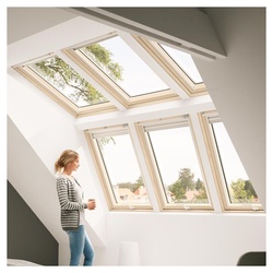 VELUX Dachfenster Lichtlösung PANORAMA Kunststoff THERMO weiß 2x2 Fenster, 78x118 cm (MK06)