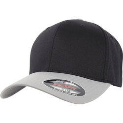 Flexfit Wooly Combed 2-Tone Cap, black / silver, L/XL