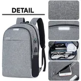 Rucksack Herren, Laptop Rucksack Schulrucksack mit USB Ladeanschluss & Anti-Diebstahl Schloss, Wasserdicht Rucksack Daypacks für Arbeit(Schwarz)
