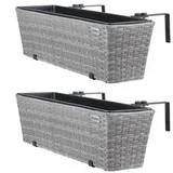 CASARIA Blumenkasten 2er-Set Grau