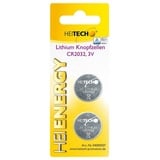 Heitech Lithium Knopfzellen, 2er Pack, CR2032 210 mAh, 3 V