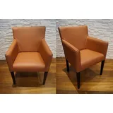 Breite Echtleder Stuhl Sessel mit Armlehnen 100% Leder Stühle Esszimmerstühle