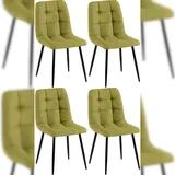 CLP 4er Set Esszimmerstühle Antibes Stoff grün