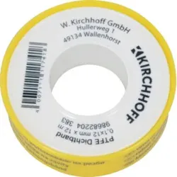 KIRCHHOFF PTFE Gewindedichtband, 0,1x12mmx12m, DVGW