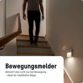 Ansmann Sensor-Nachtlicht NL5R wiederaufladbar 1600-0481 Nachtlicht mit Bewegungsmelder Rund LED Warmweiß Weiß
