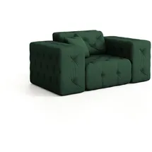 Fun Möbel Sessel Chantal Opera Velvet 121 x 78 x 96 cm Grün mit Zierkissen
