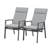 BellaVista Newport Hochlehner 57 x 57 x 111 cm grau 2 St.