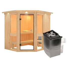 Karibu Amelia 1 inkl. 9 kW Ofen + integrierte Steuerung + Dachkranz