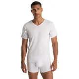 Bruno Banani V-Shirt BRUNO BANANI "FINE RIB", Herren, Gr. S, weiß, Feinripp, Obermaterial: 96% Baumwolle, 4% Elasthan, unifarben, Basic hüftbedeckend, V-Ausschnitt, Shirts, Feinripp, Kurzarm, V-Neck, Cotton-Mix