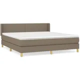 vidaXL Boxspringbett mit Matratze Taupe 160x200 cm Stoff