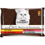 Purina Gourmet PURINA GOURMET A la Carte Katzenfutter nass, Sorten-Mix, 12er Pack (12 x 4 Beutel à 85g)