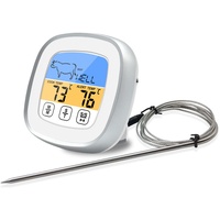 Digitales Fleischthermometer, großes LCD-Digital-Koch-Lebensmittel-Fleisch-Räucherofen-Küche-BBQ-Grill-Thermometer Sofort ablesbares digitales Fleischthermometer(Weiß)