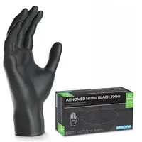 arnomed Nitril Black, schwarz, 200 Stück, Nitril, chemikalienbeständig, lebensmittelecht, Größe XL