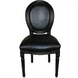 Casa Padrino Barock Esszimmer Stuhl Schwarz Croco Lederoptik - Designer Stuhl - Luxus Qualität