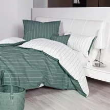 Traumschlaf Tango Gestreift Salbei 135 x 200 cm + 80 x 80 cm