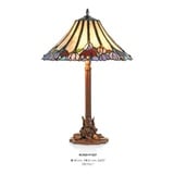 Handgefertigte Tiffany Hockerleuchte Tischleuchte Höhe 61 cm, Durchmesser 40 cm - Leuchte Lampe