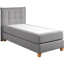 Home Affaire Boxspringbett HOME AFFAIRE, grau, B:110cm L:209cm, Komplettbetten, Boxspringbett, inklusive Komfortschaum-Topper