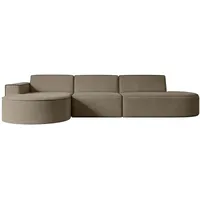 altdecor Ecksofa Braun, Textil, 3-Sitzer, Ottomane links, L-Form Corner Sofa Bett Eckcouch Couch Wohnlandschaft Cauchsofa MARI-L2 - Couches, Wohnlandschaften, Ecksofas
