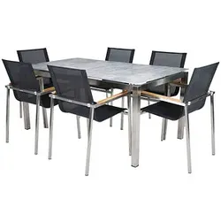 greemotion Sitzgruppe Sydney, silber Textilene, Metall, 7-teilig