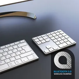 Aplic Bluetooth Numpad - Wireless Ziffernblock mit Multifunktionstasten – Keypad Aluminium - 35 Tasten – Bluetooth 3.0 – Kabellos