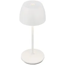 Briloner - Mini LED Tischleuchte kabellos IP44 mit Ladestation, stufenlos dimmbar, Akku & Lichtquelle tauschbar, Nachttischlampe, LED Lampe, Akku Tischleuchte, Restaurant, 8x20,5 cm (DxH), Weiß