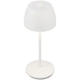 Briloner - Mini LED Tischleuchte kabellos IP44 mit Ladestation, stufenlos dimmbar, Akku & Lichtquelle tauschbar, Nachttischlampe, LED Lampe, Akku Tischleuchte, Restaurant, 8x20,5 cm (DxH), Weiß