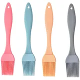 Backpinsel Silikon,4 Stück Silikonpinsel Silikonpinsel Küche BBQ Grillpinsel Silikon-Backbürste für Rühren, Kochen, Grillen, Gebäck, Eingelegt(4 Farben)