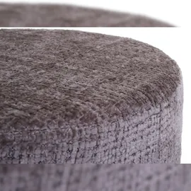 Mendler 2er-Set Hocker HWC-C22, Sitzhocker, höhenverstellbar drehbar Ø 37cm Stoff Chenille (465g/m2) FSC® ~ braun