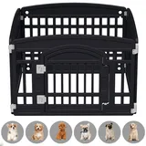 Gupamiga Welpenauslauf, Hundekäfig für Zuhause und Outdoor, Hundebox Kleine Hunde mit Tor, Fest und Glatt, Einfache Installation, Pet Playpen Faltbares, Nero (90 x 90 x 60.5 cm)