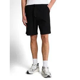 Tom Tailor DENIM Herren Relaxed Shorts mit Waffelstruktur, schwarz, Uni, Gr. M
