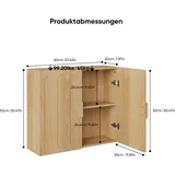 Wandhängende Badezimmerschränke, Medizinschränke Mit Verstellbaren Einlegeböden, Hängeschränke Für Badezimmer, Geeignet Für Waschküche, Küche Und Wohnzimmer, Eichenfarbe