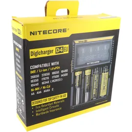 Nitecore Ladegerät Digicharger D4 EU mit Display für AAA, AA, C