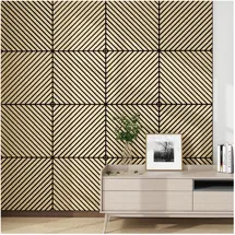 [neu.holz] Akustik-Wandpaneel Vang hell beige 16 St. 60 x 60 cm
