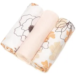 T-TOMI BIO Bamboo Diapers Stoffwindeln Flowers 70x70 cm 3 St.