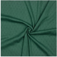 maDDma Stoff 0,5m Pointoille-Stoff Jersey Meterware Baumwollstoff Ajour Lochmuster, dunkelgrün grün