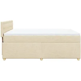 vidaXL Boxspringbett mit Matratze Creme 140x200 cm Stoff