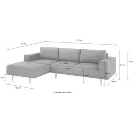 Home Affaire Ecksofa Lasse L-Form Mikrofaser 3-Sitzer Grün