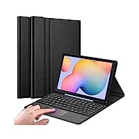 Fintie Tastatur Hülle für Samsung Galaxy Tab S6 Lite 10,4 Zoll 2024/2022/2020 Tablet mit Magnetisch Abnehmbarer Deutscher Tastatur und Touchpad Keyboard, Schwarz