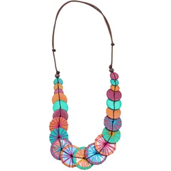Kette mit Anhänger "Makati", Damen, Gr. one size, Holz, bunt (multi), COLLEZIONE ALESSANDRO, Basic, Halsketten, aus echtem Holz