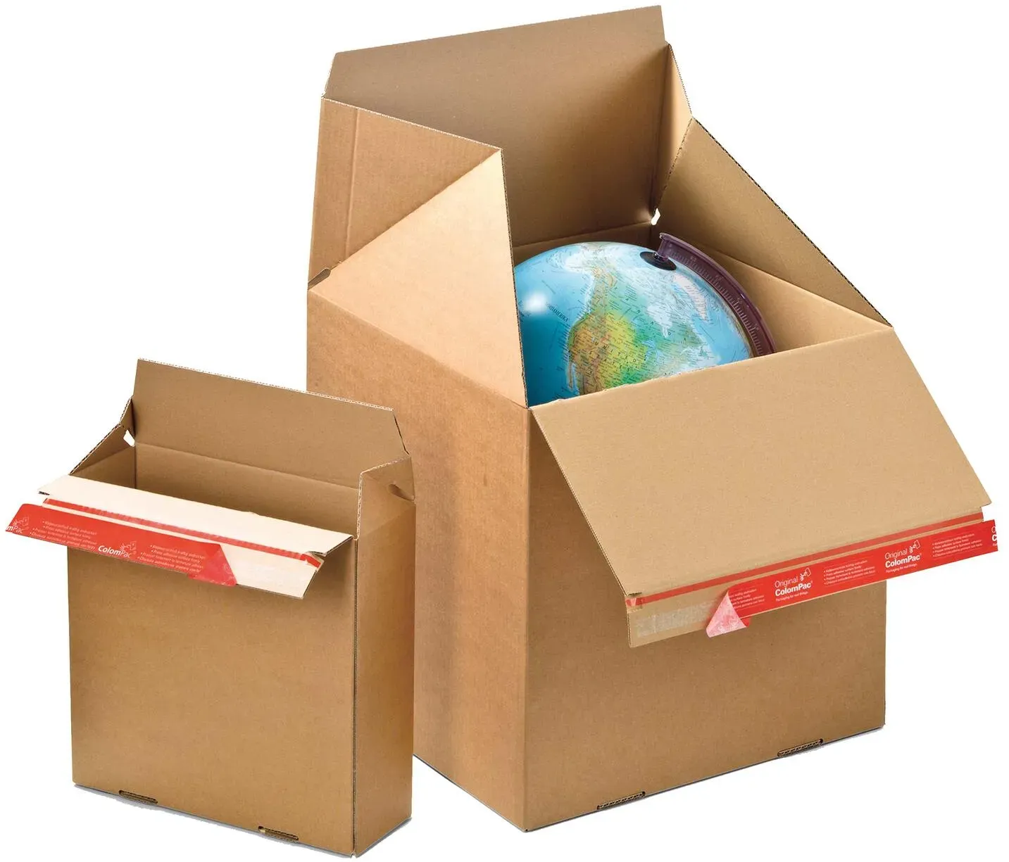 Euroboxen S 200 x 200 x 100mm mit Selbstklebeverschluss & Aufreißfaden braun