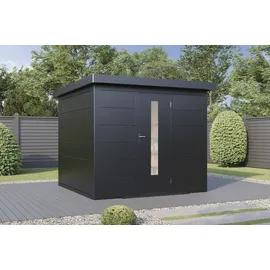Wolff Finnhaus Premium Metall Gartenhaus Hakon 2424 Anthrazit (Modell 2026)