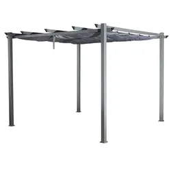 Jet-Line Pavillon Pergola Gartenzelt Gartendach Dach Zelt Aluminium Gartenpavillon Luxor 4x3 m anthrazit