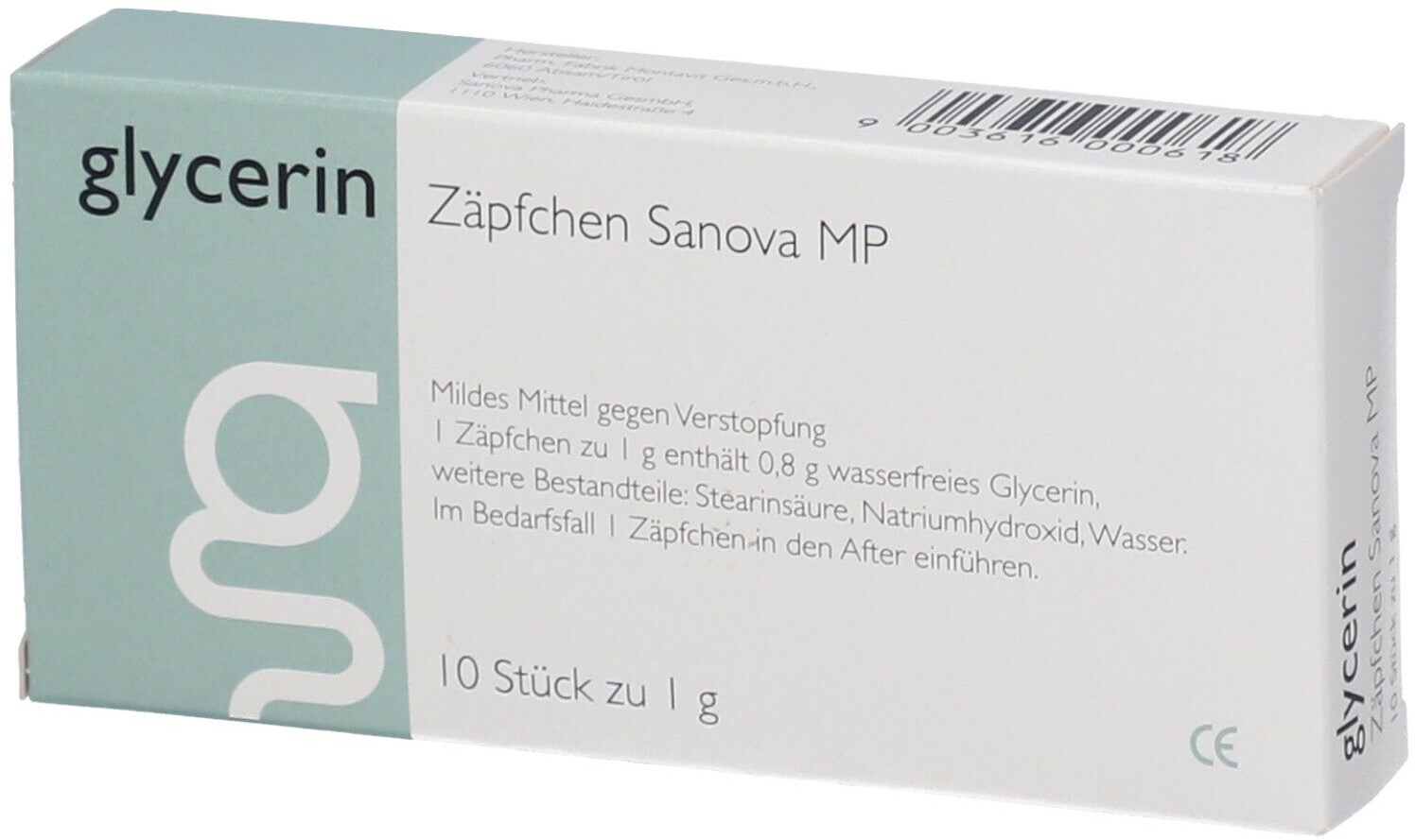glycerin Zäpfchen Sanova MP 1 g Suppositorien 10 St 10 St Suppositorien