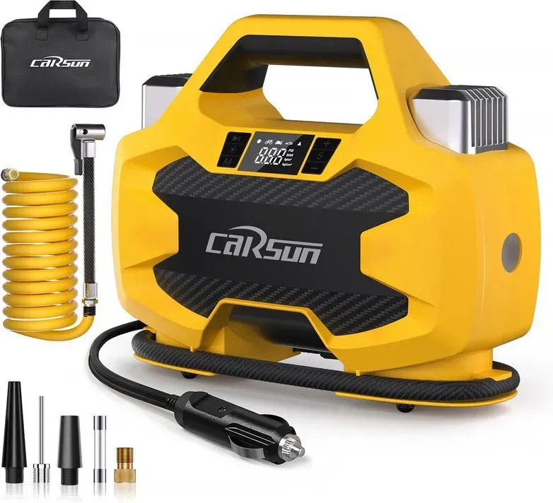 Carsun Ultra-effiziente Dual-30-Zylinder-Luftpumpe: Tragbar & kompakt – Ideal für schnelles Aufpumpen von SUV-/Wohnmobilreifen