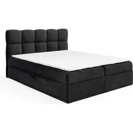 yourhouse24 Boxspringbett s, Doppelbett mit Bonell-Matratze + Topper (Farbe: Coral 60, Größe: 160x200 cm) - Schwarz
