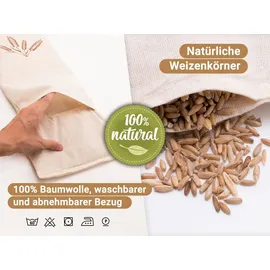 ZOLLNER Körnerkissen,Bezug abnehmbar, 100% Baumwolle, 20x53 cm, natur